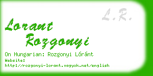 lorant rozgonyi business card